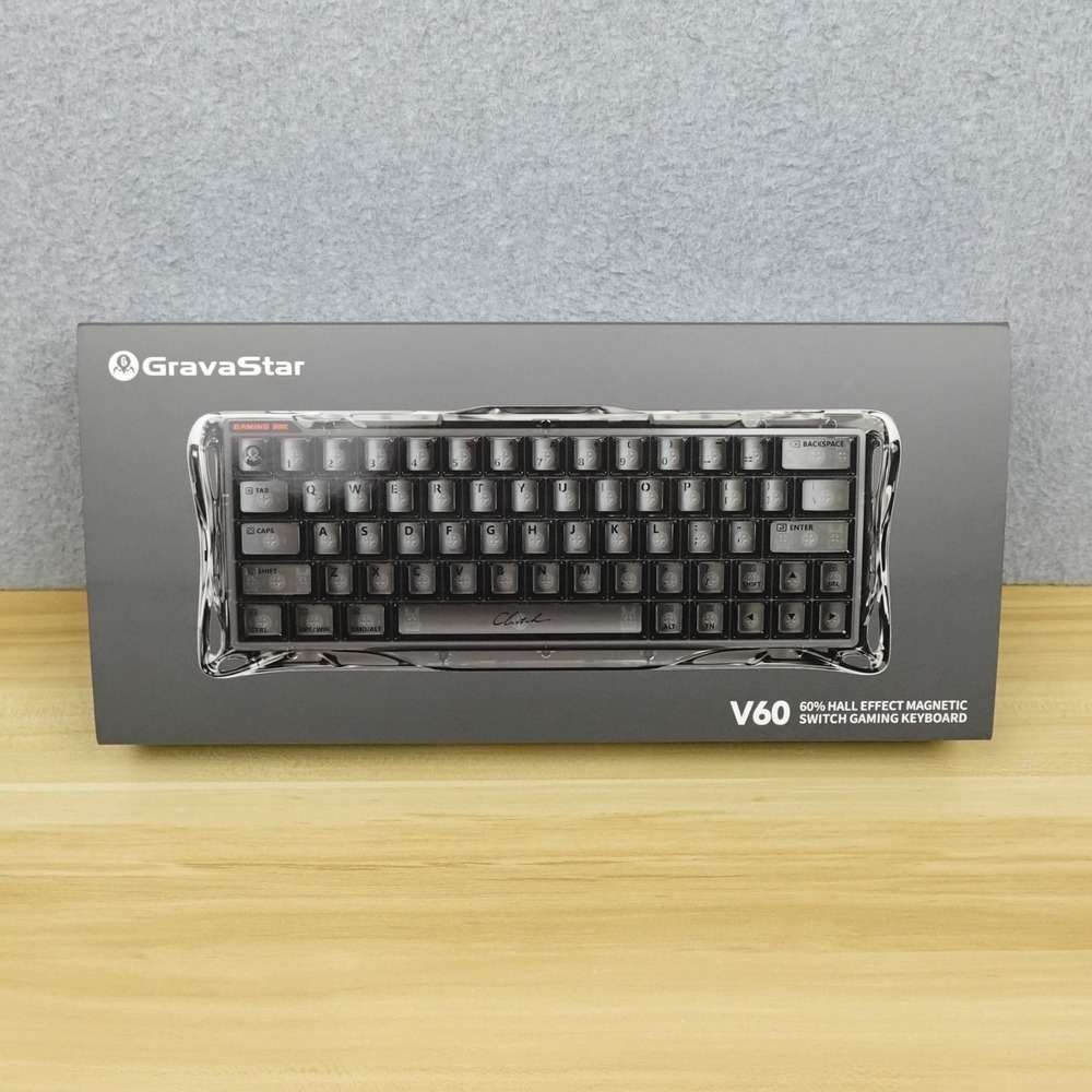 GravaStar GS V60 Mechanical Keyboard RGB Smoked Clear Open Box